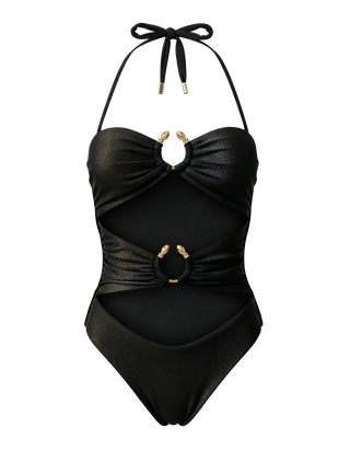 (Sample Sale) The Black Medusa Cut-Out Swimsuit - Recycled Fabric