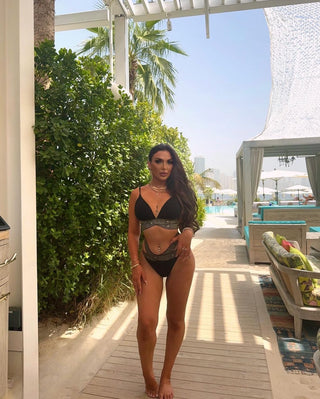 Customer wearing the Black Mosaic Bikini in Dubai