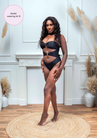(Sample Sale) The Black Medusa Cut-Out Swimsuit - Recycled Fabric