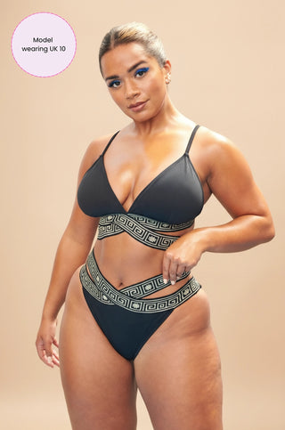 The Black Mosaic Supportive Bikini Top