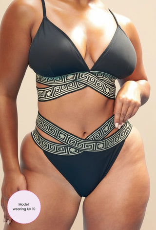The Black Mosaic Sculpting Bikini Bottoms