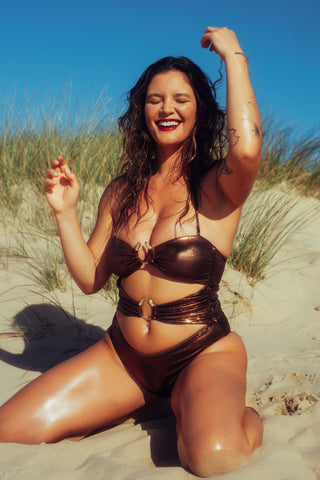 Bronze Medusa Sculpting Swimsuit
