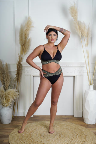 The Black Mosaic Bikini Top Sample