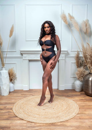 (Sample Sale) The Black Medusa Cut-Out Swimsuit - Recycled Fabric