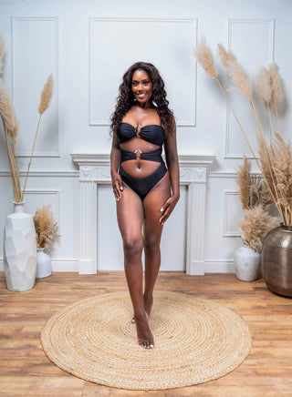 (Sample Sale) The Black Medusa Cut-Out Swimsuit - Recycled Fabric