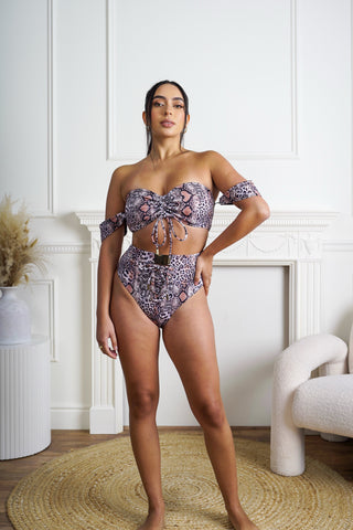 Animal print sleeveless bikini