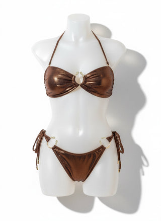 (Sample Sale) The Bronze Medusa Bikini Top - Recycled Fabric