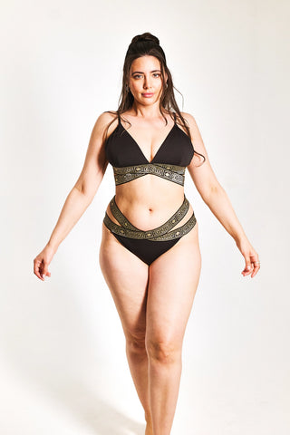 The Black Mosaic Bikini Bottoms