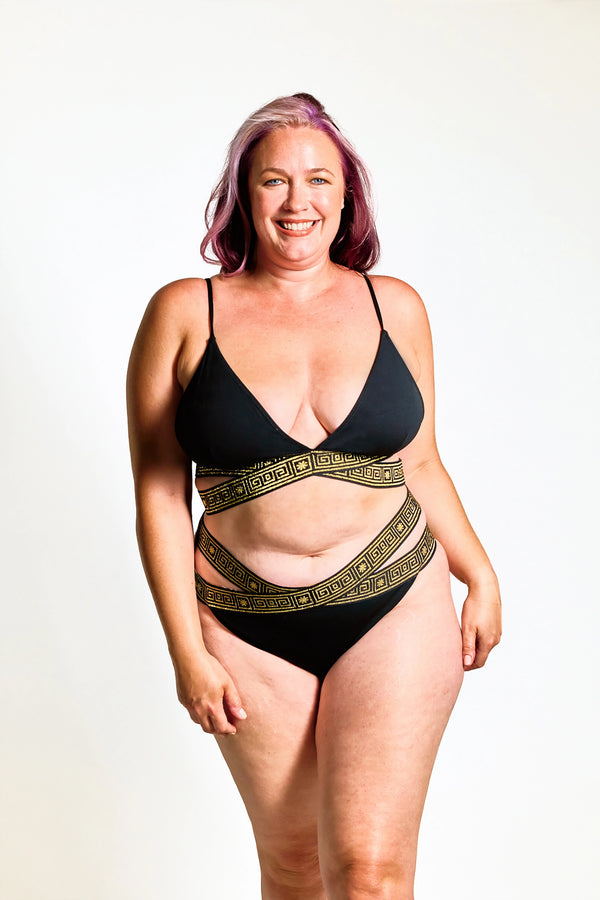 The Black Mosaic Bikini Bottoms - 18-20