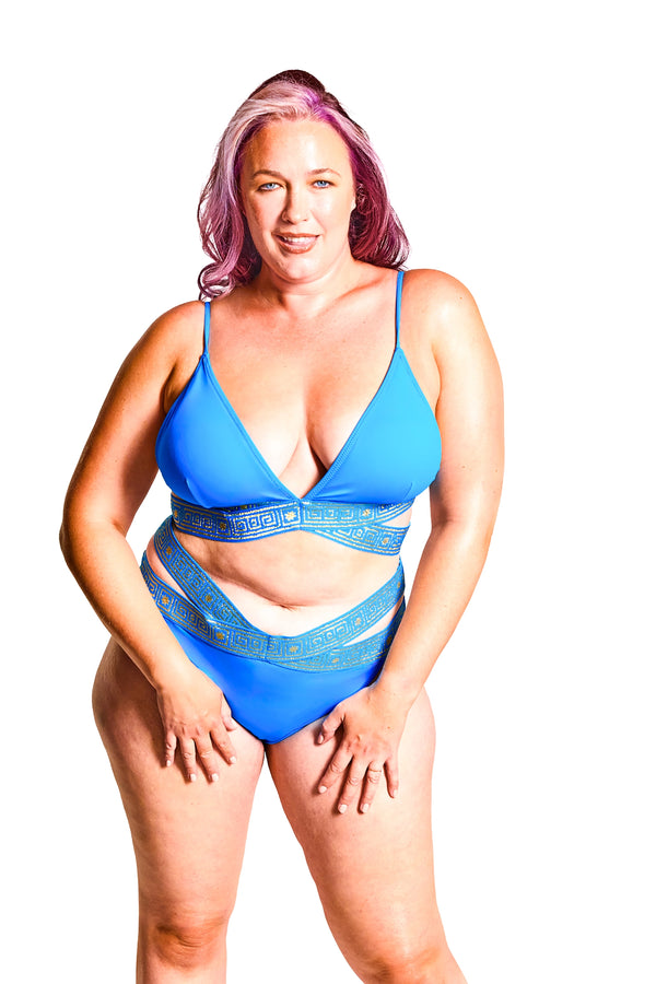 The Blue Mosaic Bikini Top - 18-20
